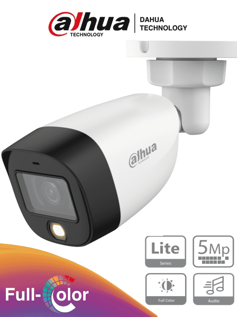 DAHUA HAC-HFW1509CN-A-LED - Cámara Bullet Full Color de 5 MP con lente de 2.8 mm y apertura de 112°. Incluye micrófono integrado, LEDs para visión nocturna hasta 20 metros, WDR de 120 dB y tecnología Starlight. Resistente al agua IP67 DAHUA HAC-HFW1509CN-A-LED - Cámara Bullet Full Color de 5 MP con lente de 2.8 mm y apertura de 112°. Incluye micrófono integrado, LEDs para visión nocturna hasta 20 metros, WDR de 120 dB y tecnología Starlight. Resistente al agua IP67